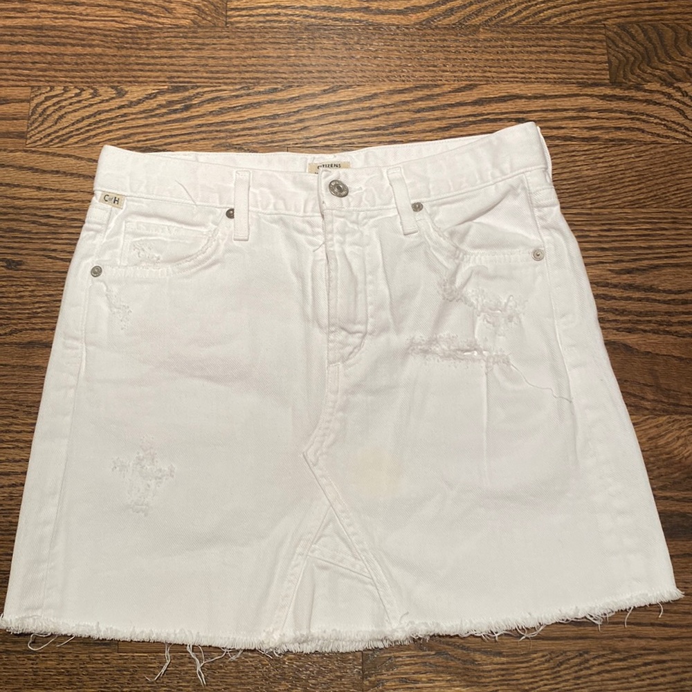 Citizens of humanity white denim skirt
